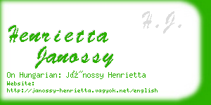 henrietta janossy business card